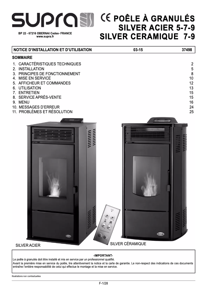 Imagen de la primera página del manual del dispositivo SILVER ACIER 5
