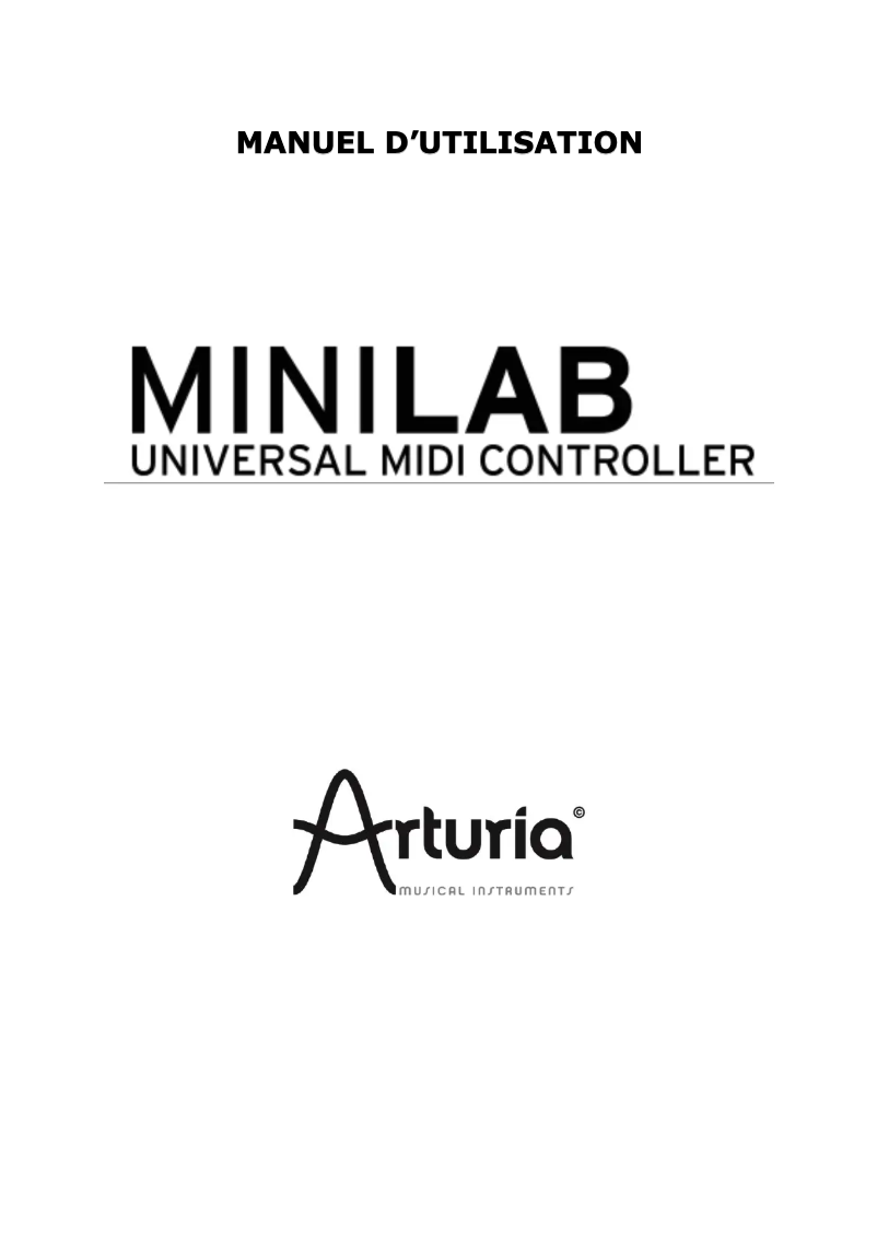 Página 1 del manual Manual de usuario Arturia MiniLab