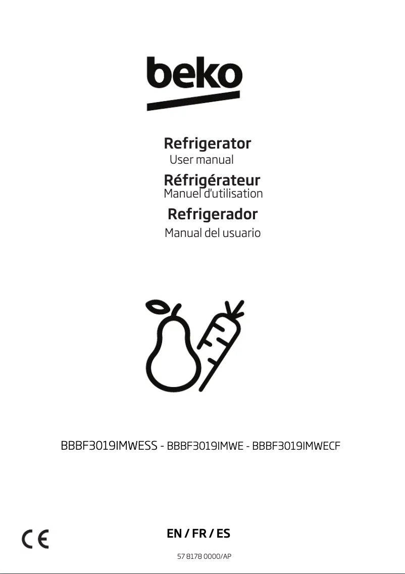 Página 1 del manual Manual de usuario Beko BBBF3019IMWECF
