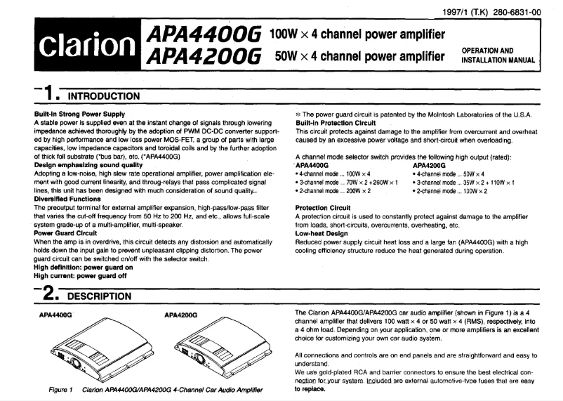 Imagen de la primera página del manual del dispositivo APA 4400