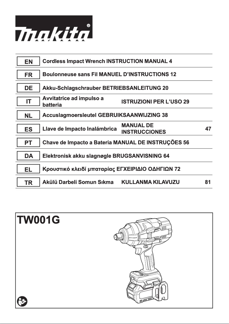 Imagen de la primera página del manual del dispositivo TW001GM201