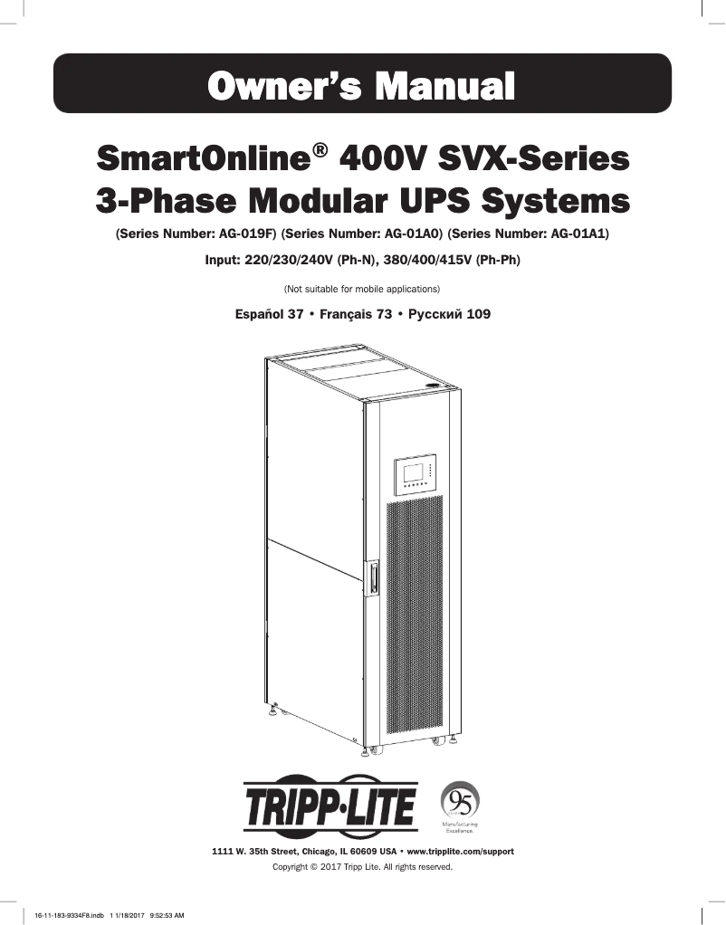 Página 1 del manual Manual de usuario Tripp Lite SmartOnline SVX90KM3P5B