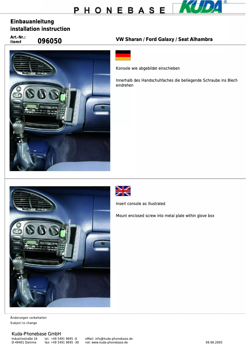 Imagen de la primera página del manual del dispositivo 096054