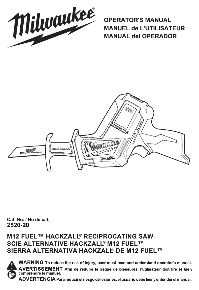 Página nº 1 - Manual de usuario Milwaukee M12 Fuel 2520-21XC