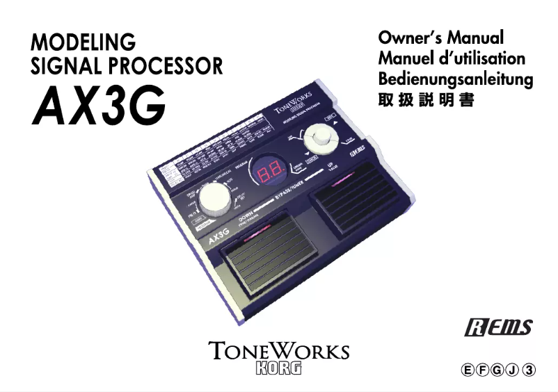 Imagen de la primera página del manual del dispositivo Toneworks AX3G