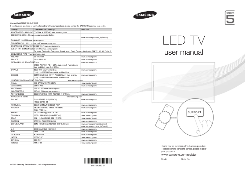 Página 1 del manual Manual de usuario Samsung UE32EH5300W