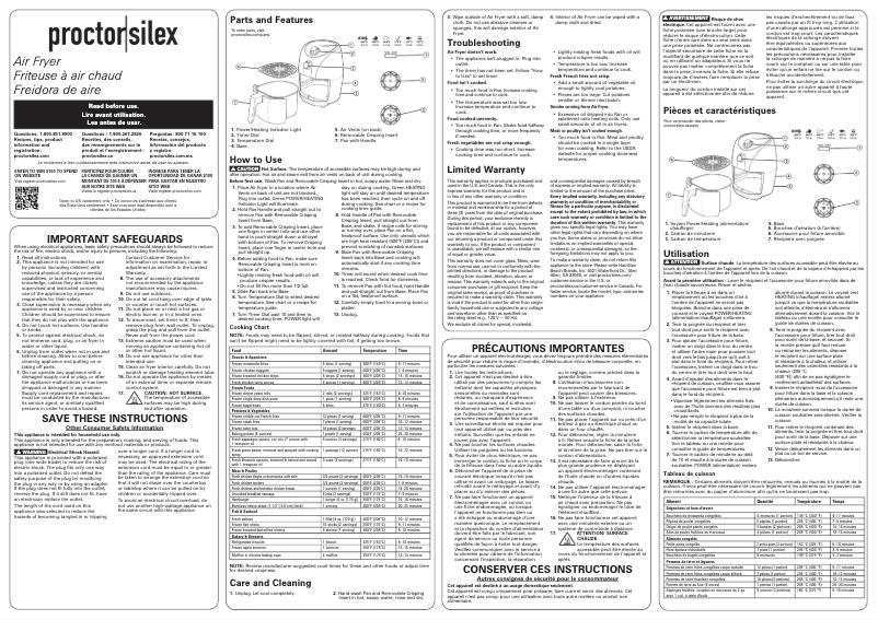Página 1 del manual Manual de usuario Proctor Silex 35055