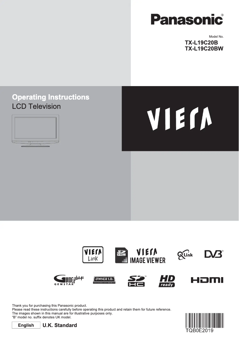 Imagen de la primera página del manual del dispositivo Viera TX-L19C20B