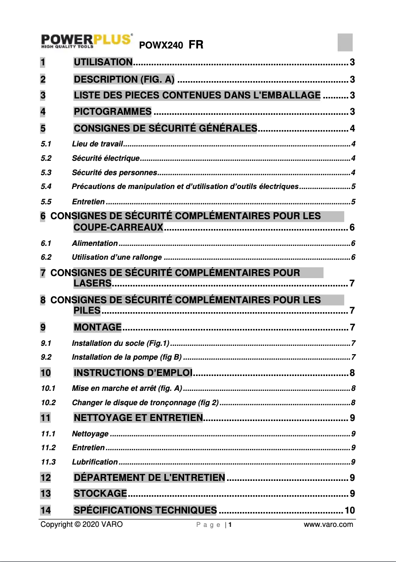 Página nº 1 - Manual de usuario PowerPlus POWX240