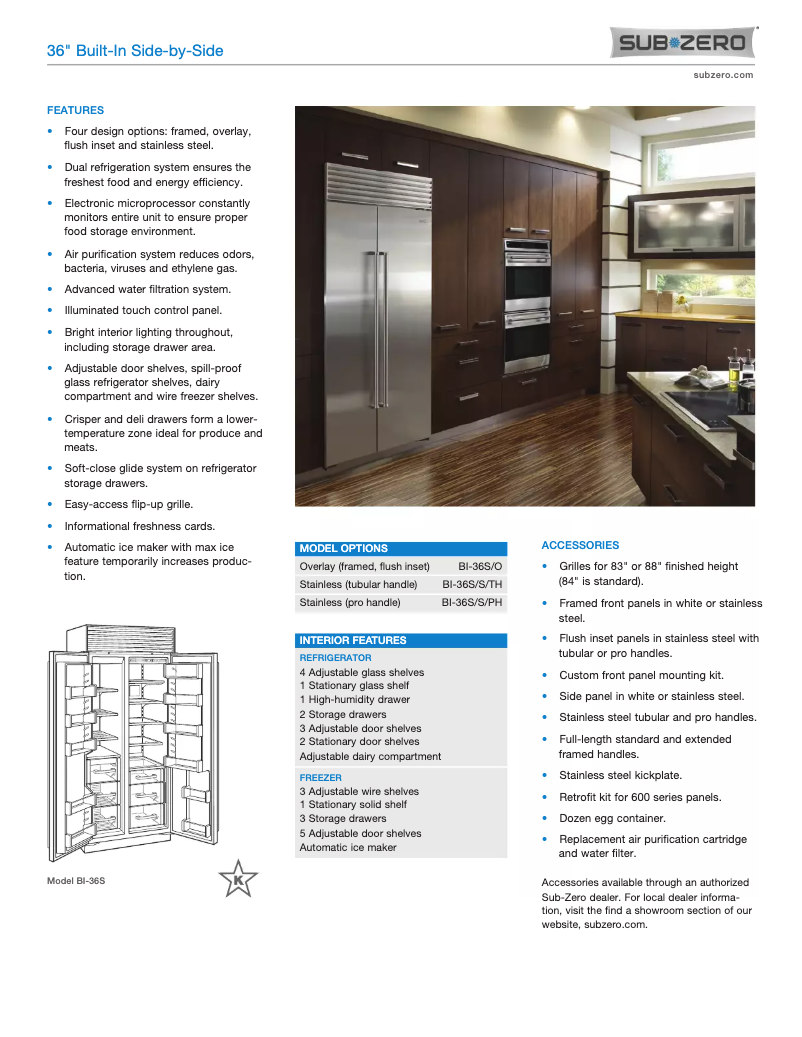 Página 1 del manual Manual de usuario Sub-Zero BI-36S/S/TH