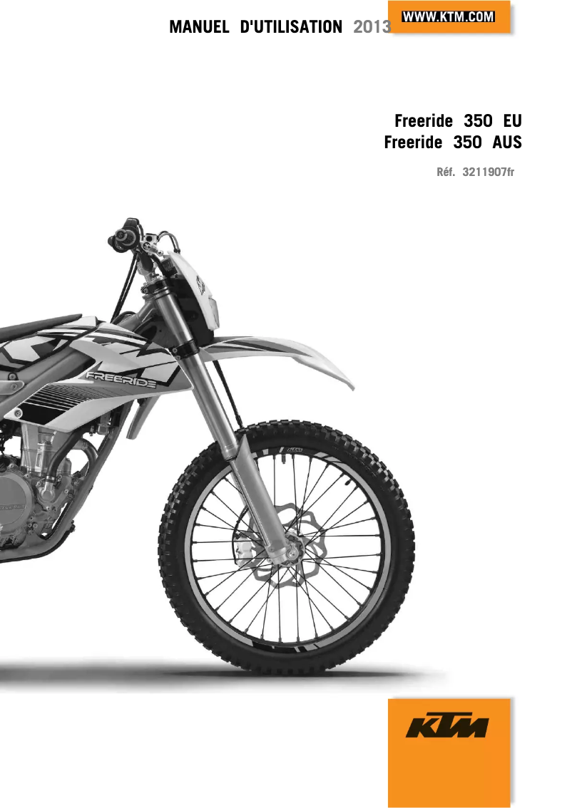Imagen de la primera página del manual del dispositivo Freeride 350 (2013)