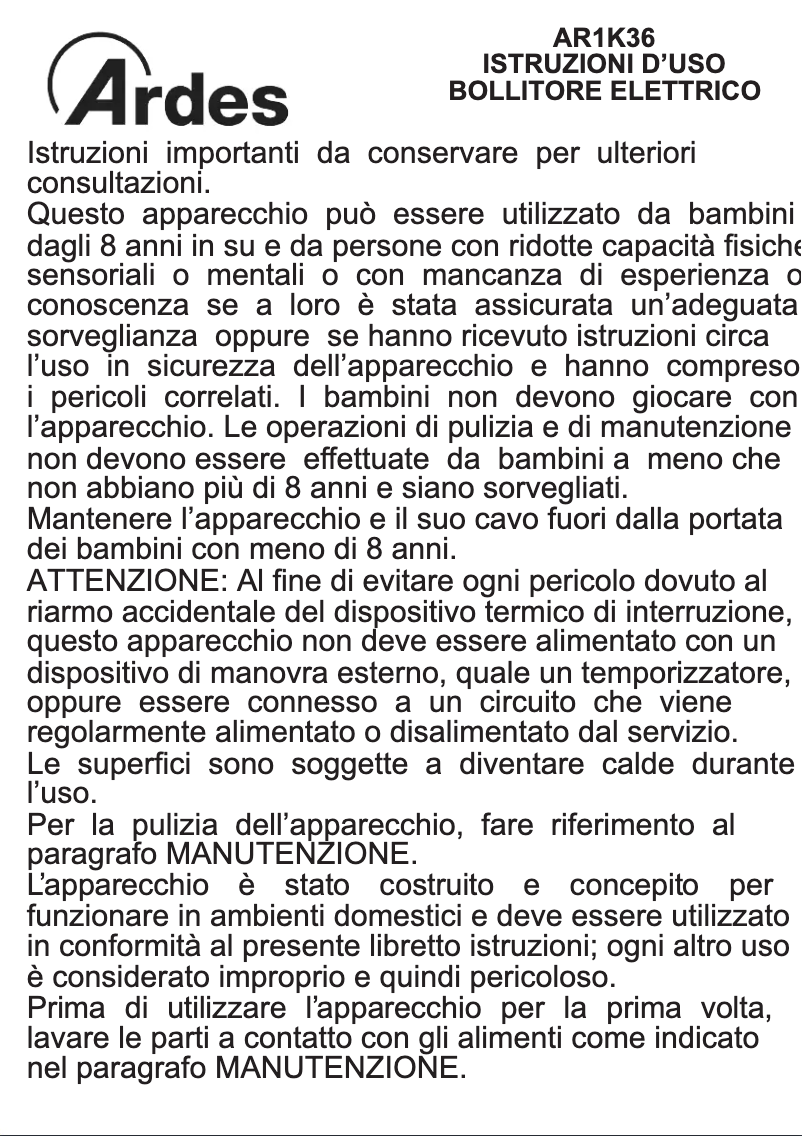 Página nº 1 - Instrucciones / montaje Ardes AR1K36