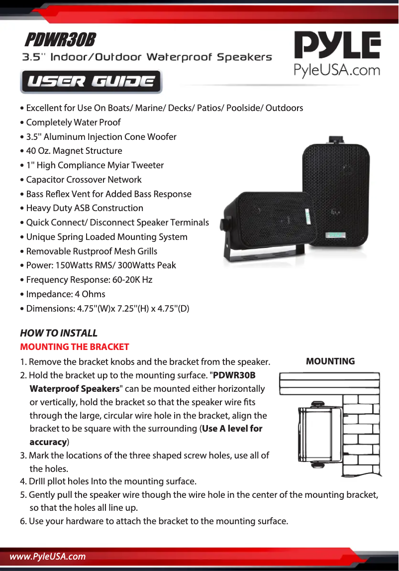 Página 1 del manual Manual de usuario Pyle PDWR30B