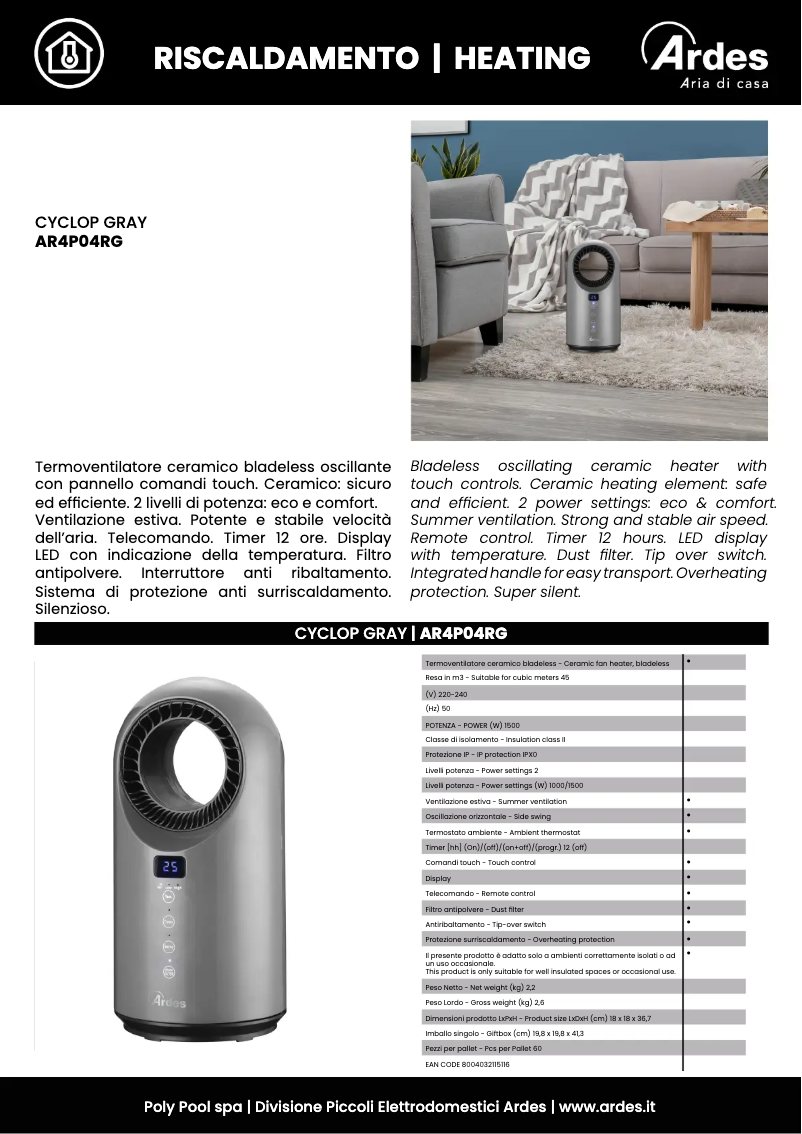 Página nº 1 - Ficha técnica Ardes AR4P04RG