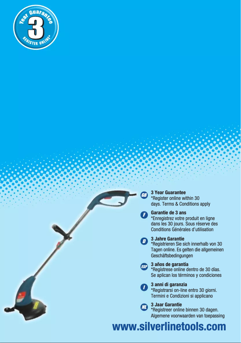 Página 1 del manual Manual de usuario Silverline 400W Trimmer Bump Feed