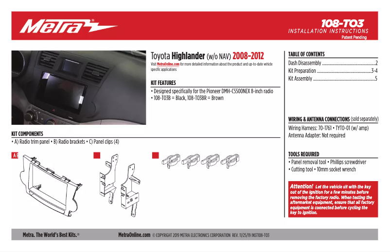 Imagen de la primera página del manual del dispositivo 108-TO3B