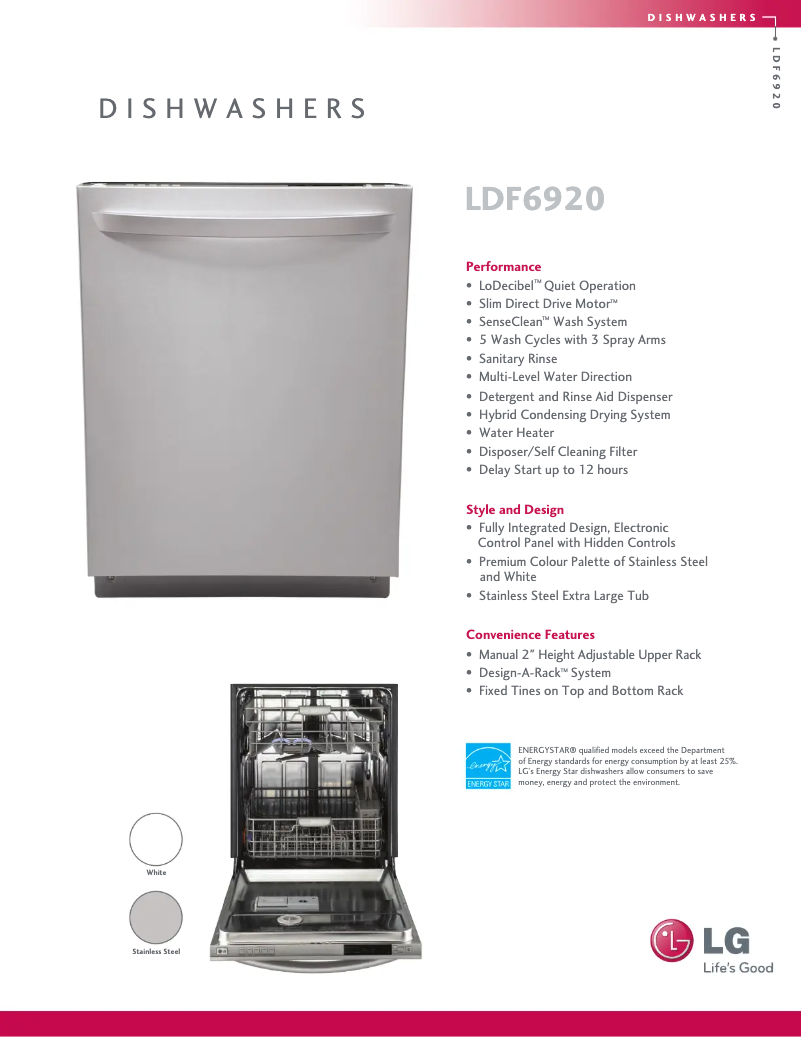 Imagen de la primera página del manual del dispositivo LDF6920WW