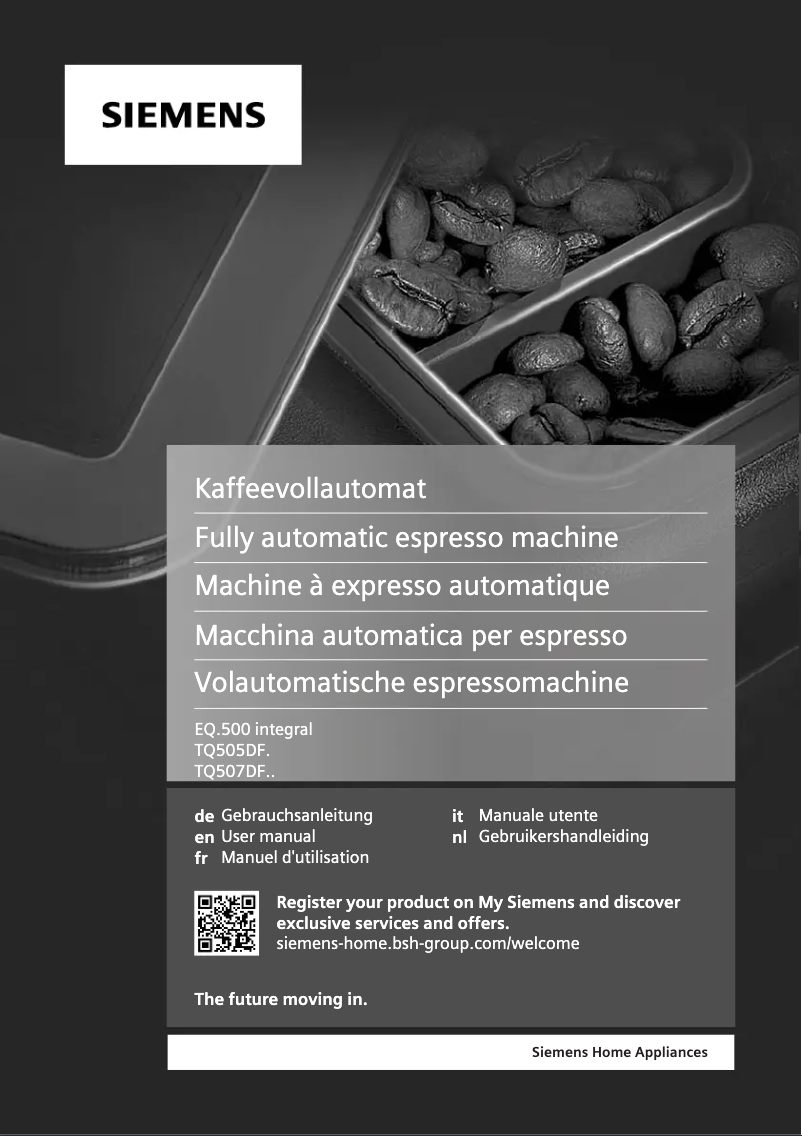 Página 1 del manual Manual de usuario Siemens TQ507DF03