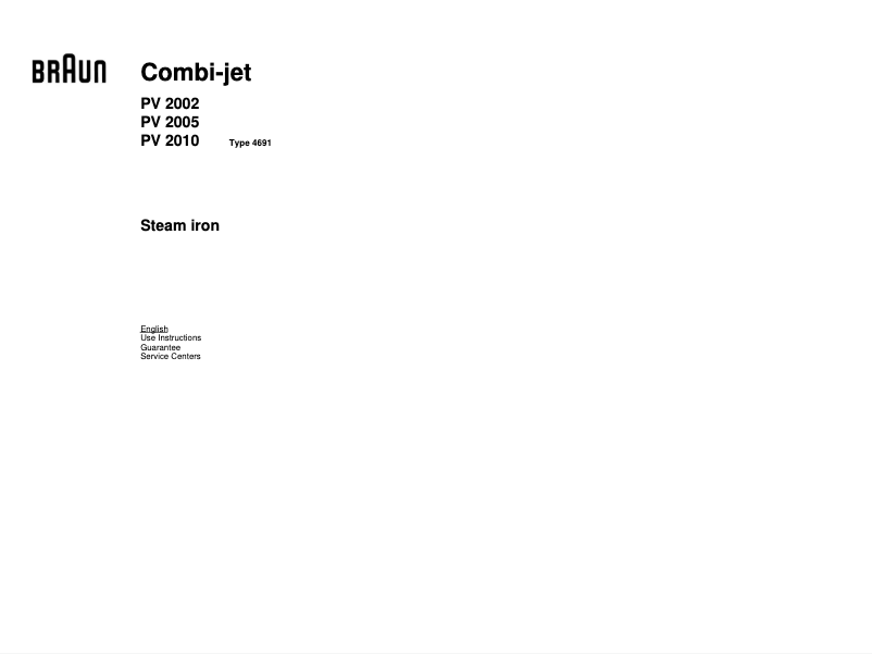 Imagen de la primera página del manual del dispositivo Combi-Jet PV 2002