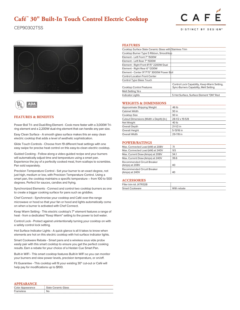 Imagen de la primera página del manual del dispositivo Café CEP90302TSS