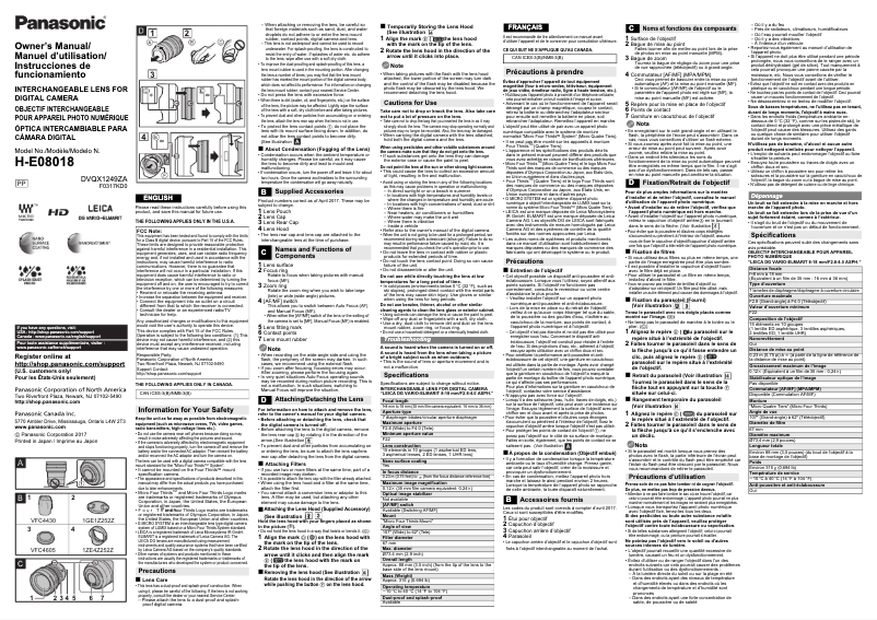 Imagen de la primera página del manual del dispositivo H-E08018