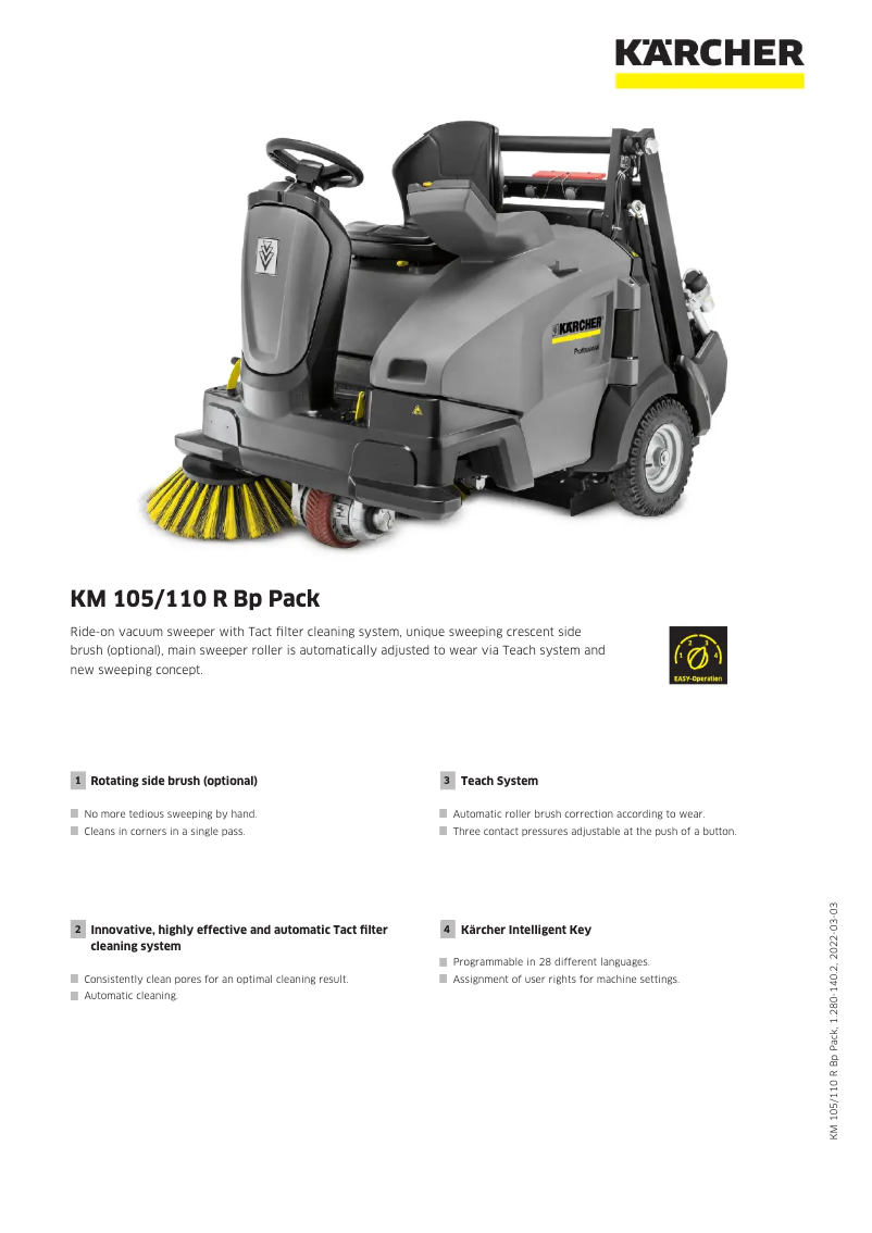 Página 1 del manual Manual de usuario Kärcher KM 105/110 R Bp Pack