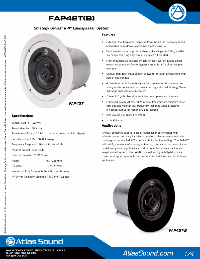 Imagen de la primera página del manual del dispositivo FAP42TB