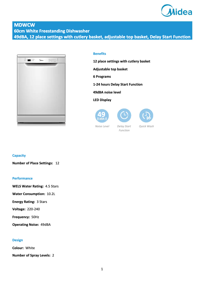 Imagen de la primera página del manual del dispositivo MDWCW