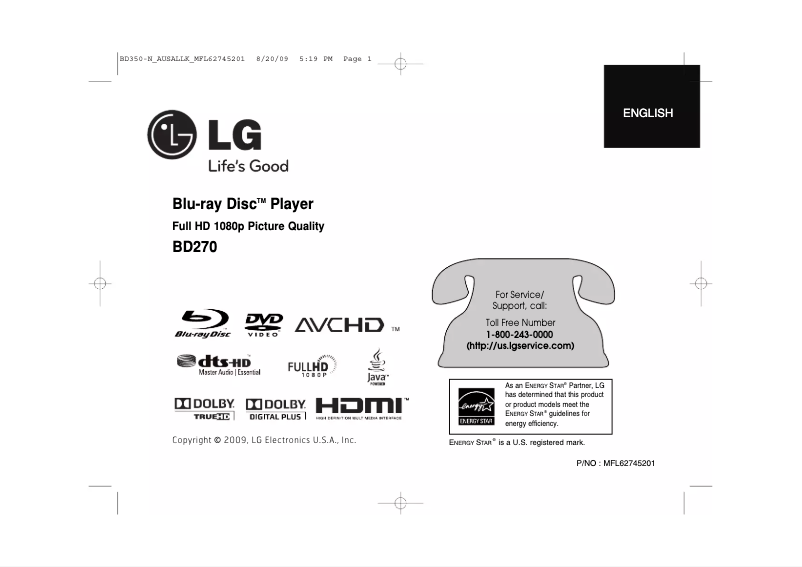 Página nº 1 - Manual de usuario LG BD270