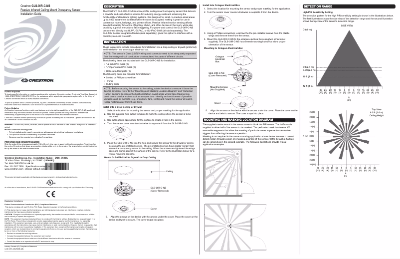 Página 1 del manual Manual de usuario Crestron GLS-OIR-C-NS