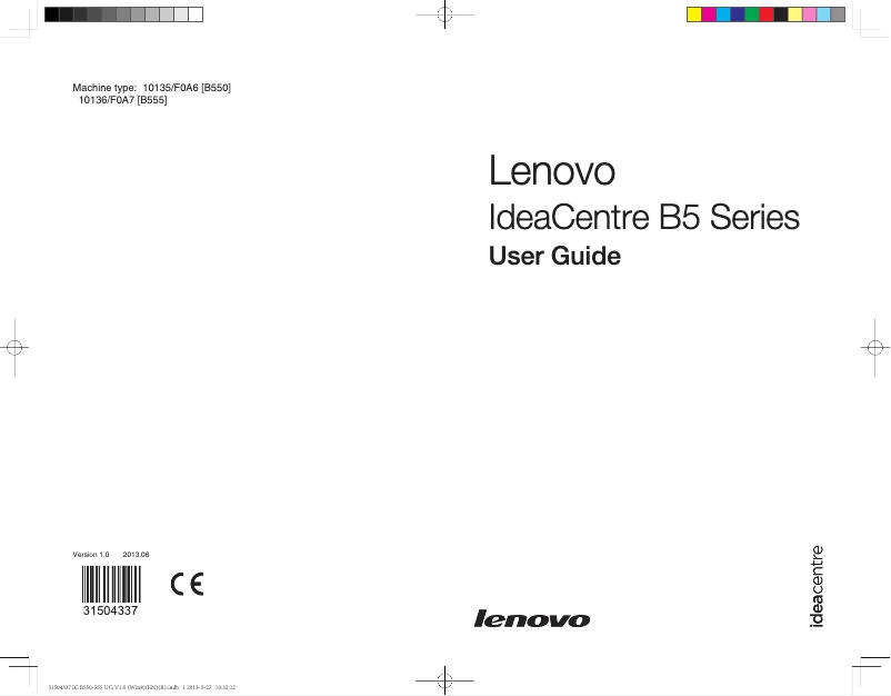 Imagen de la primera página del manual del dispositivo ThinkPad B550
