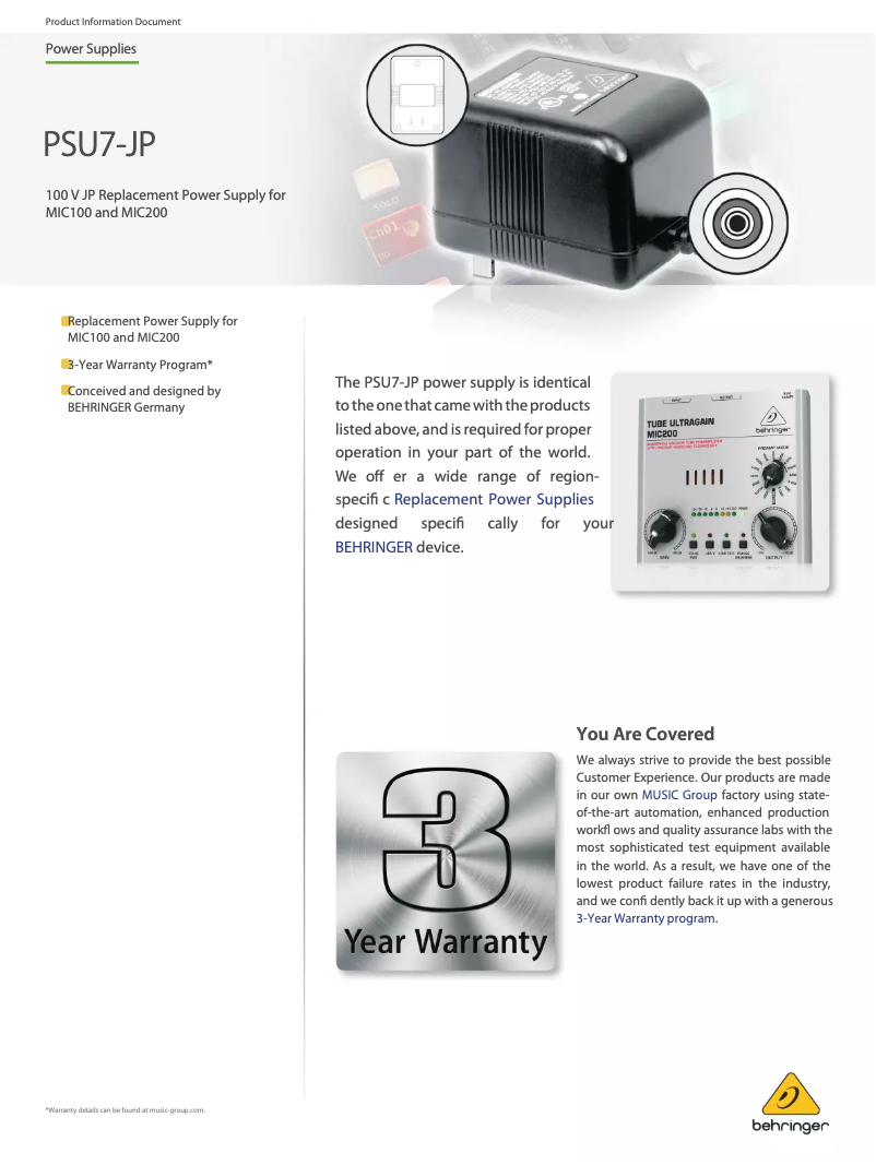 Imagen de la primera página del manual del dispositivo PSU7-JP