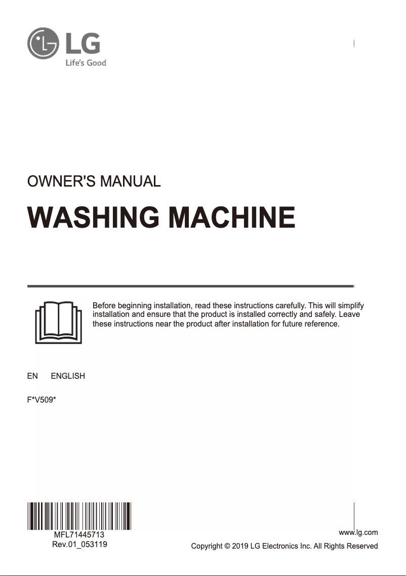 Página 1 del manual Manual de usuario LG F4V509WS