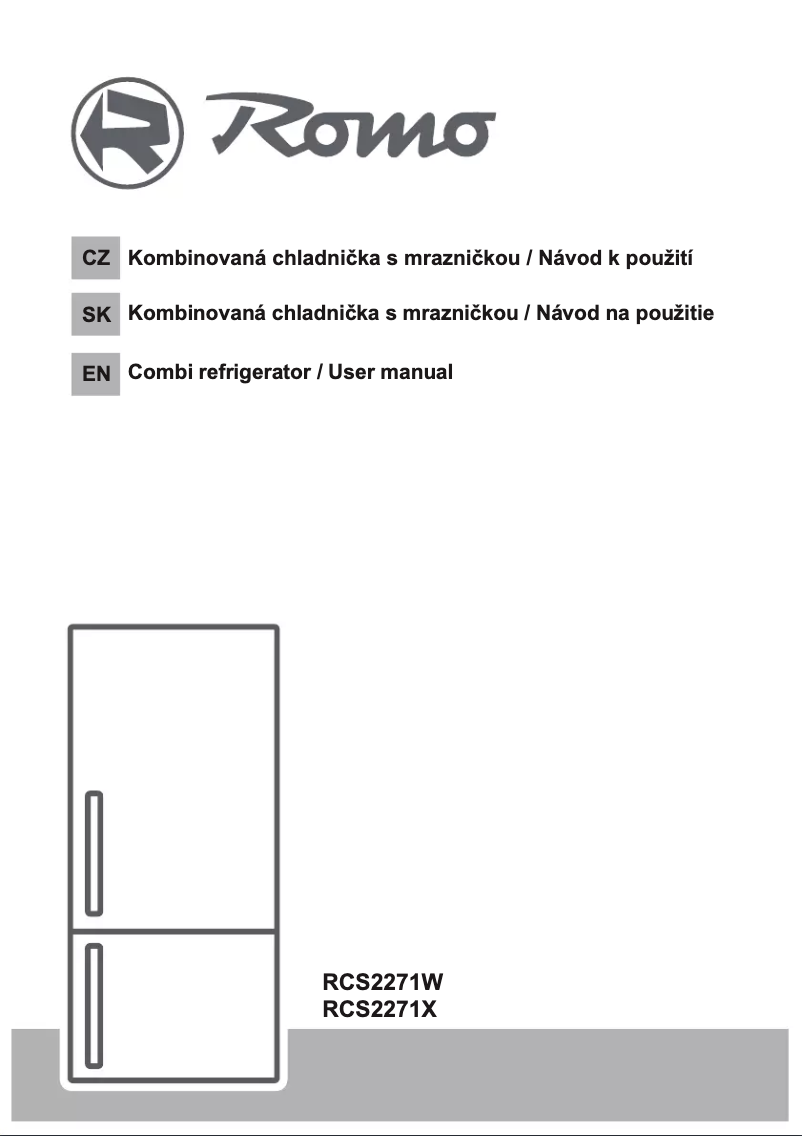 Página 1 del manual Guía de instalación Romo RCS2271W