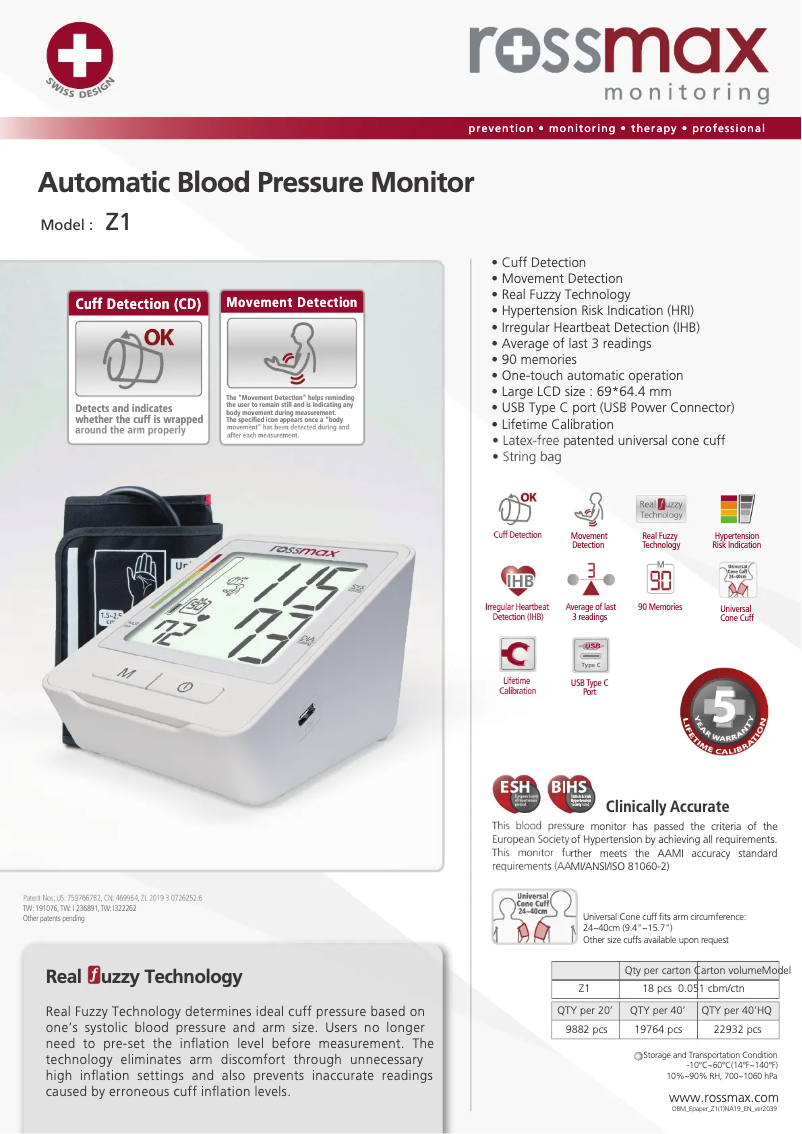 Página nº 1 - Folleto Rossmax Z1