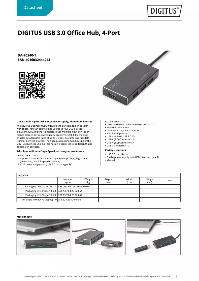 Imagen de la primera página del manual del dispositivo DA-70240-1