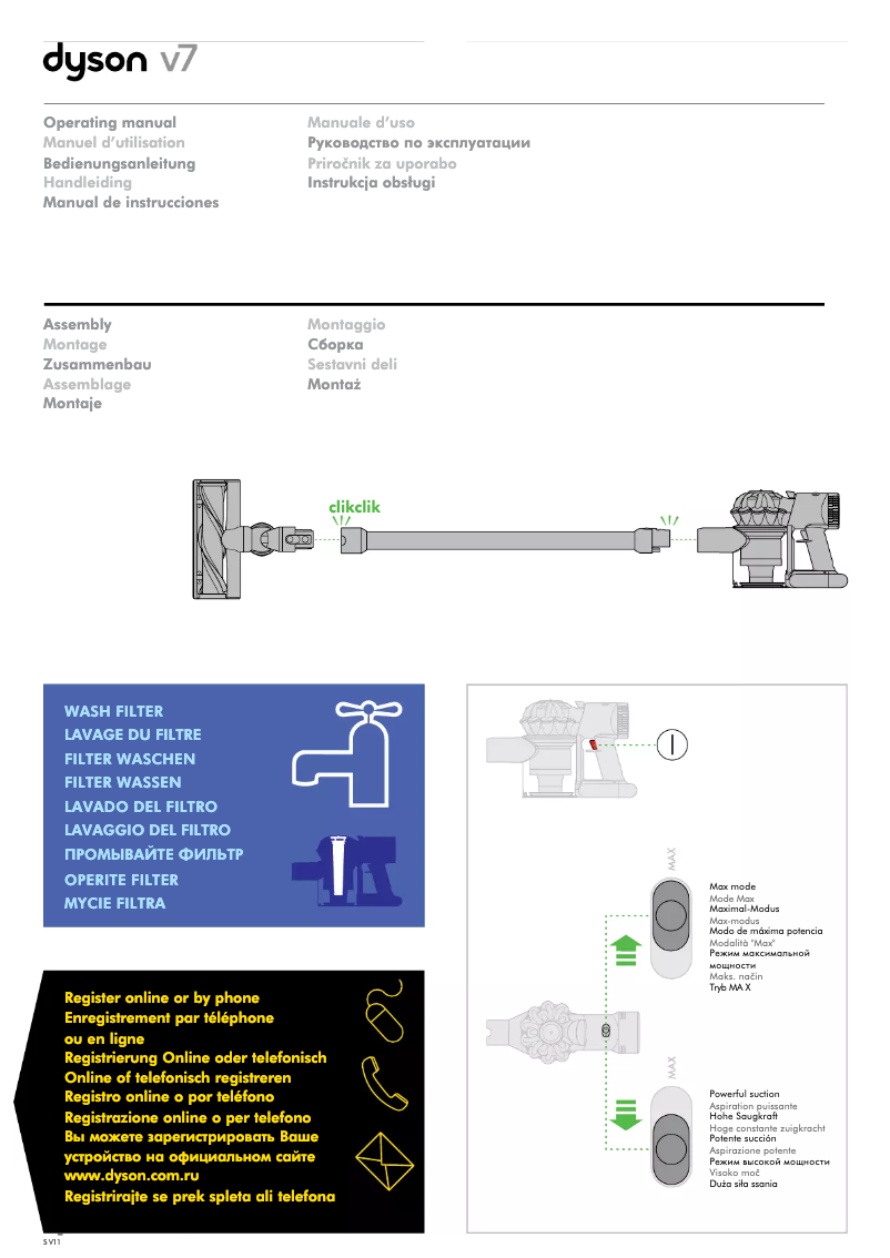 Página 1 del manual Manual de usuario Dyson V7 Trigger