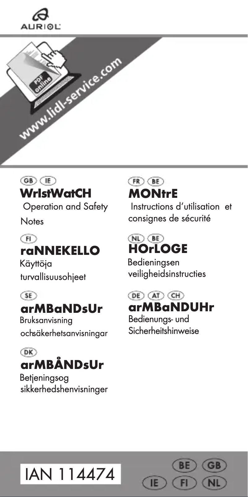 Imagen de la primera página del manual del dispositivo IAN 114474