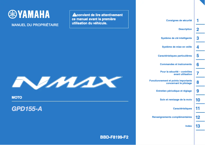 Página nº 1 - Manual de usuario Yamaha NMAX 155 (2023)