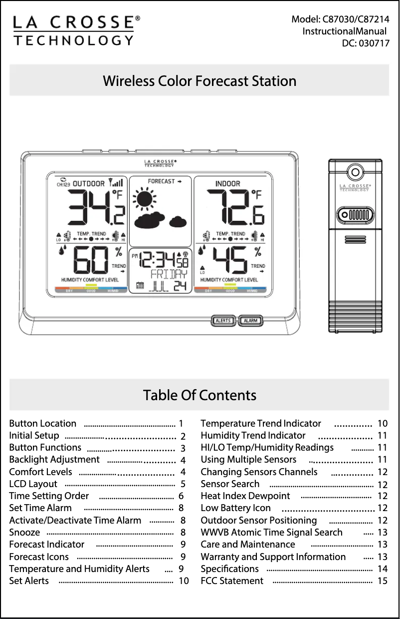 Imagen de la primera página del manual del dispositivo C87030