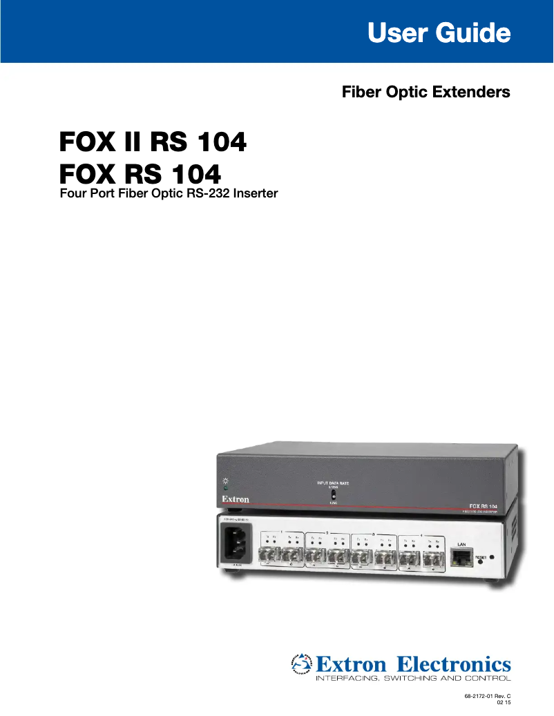 Imagen de la primera página del manual del dispositivo FOX II RS 104