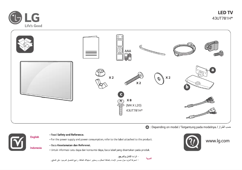 Imagen de la primera página del manual del dispositivo 43UT781H0TA