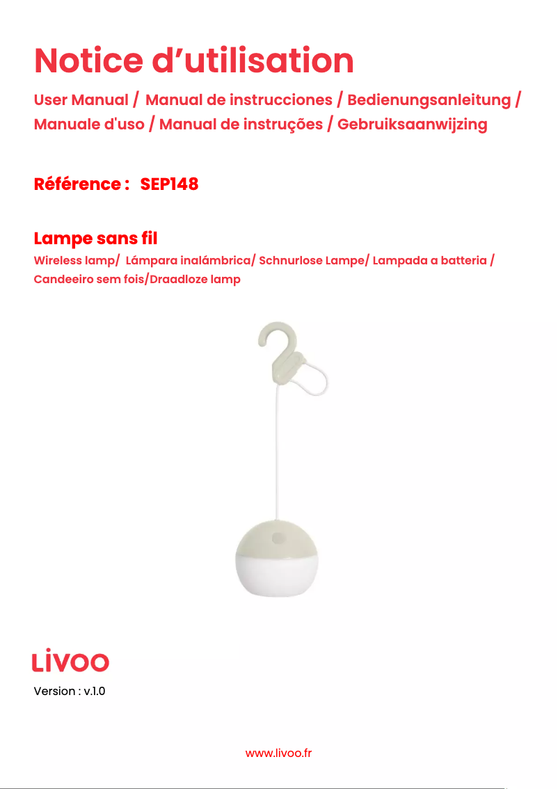 Imagen de la primera página del manual del dispositivo SEP148