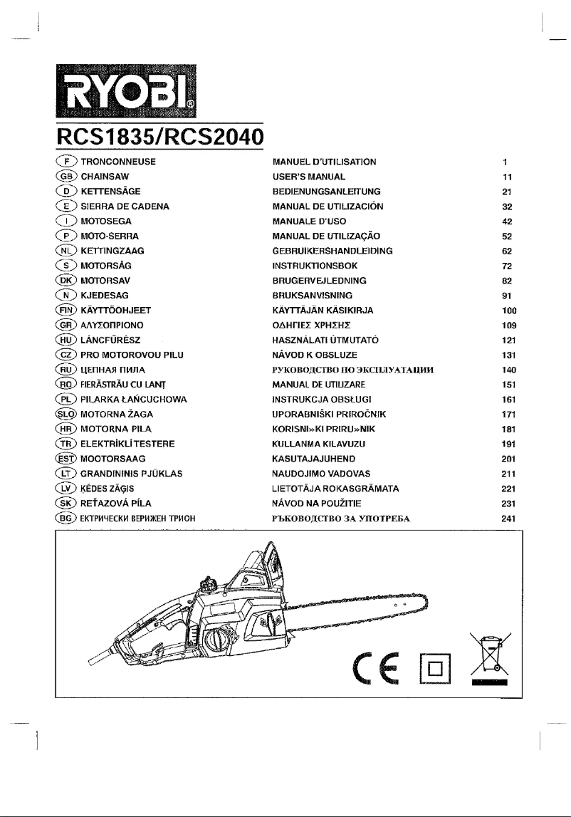Página 1 del manual Manual de usuario RYOBI RCS2040