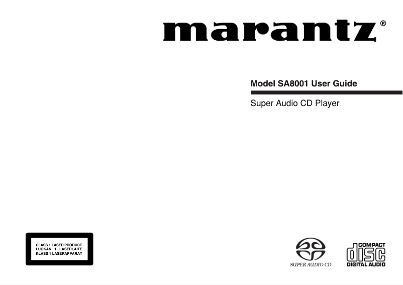 Página 1 del manual Manual de instrucciones Marantz SA8001