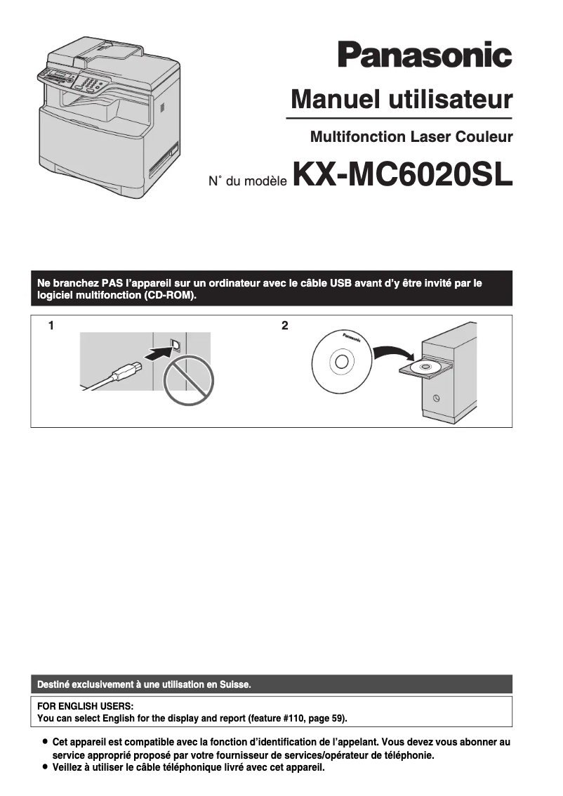 Imagen de la primera página del manual del dispositivo KX-MC6020