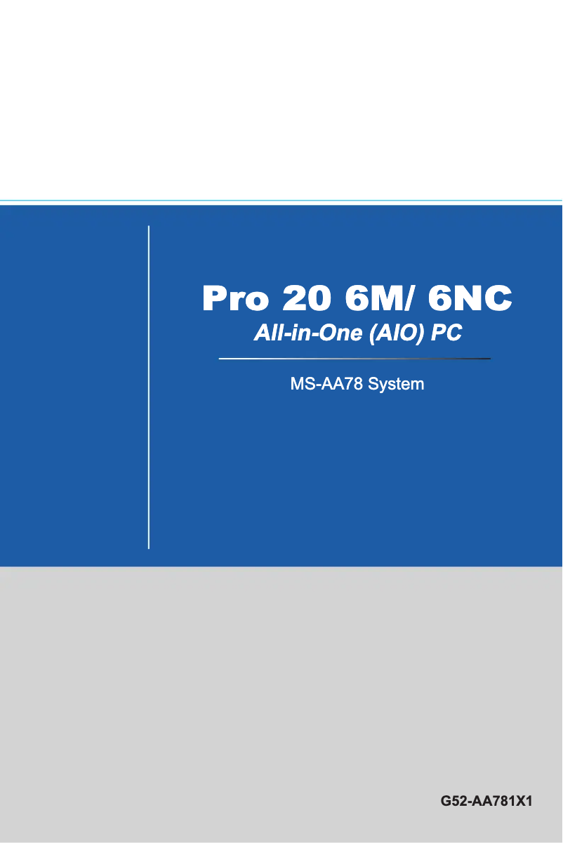 Página 1 del manual Manual de usuario MSI PRO 22E 6M-030XEU