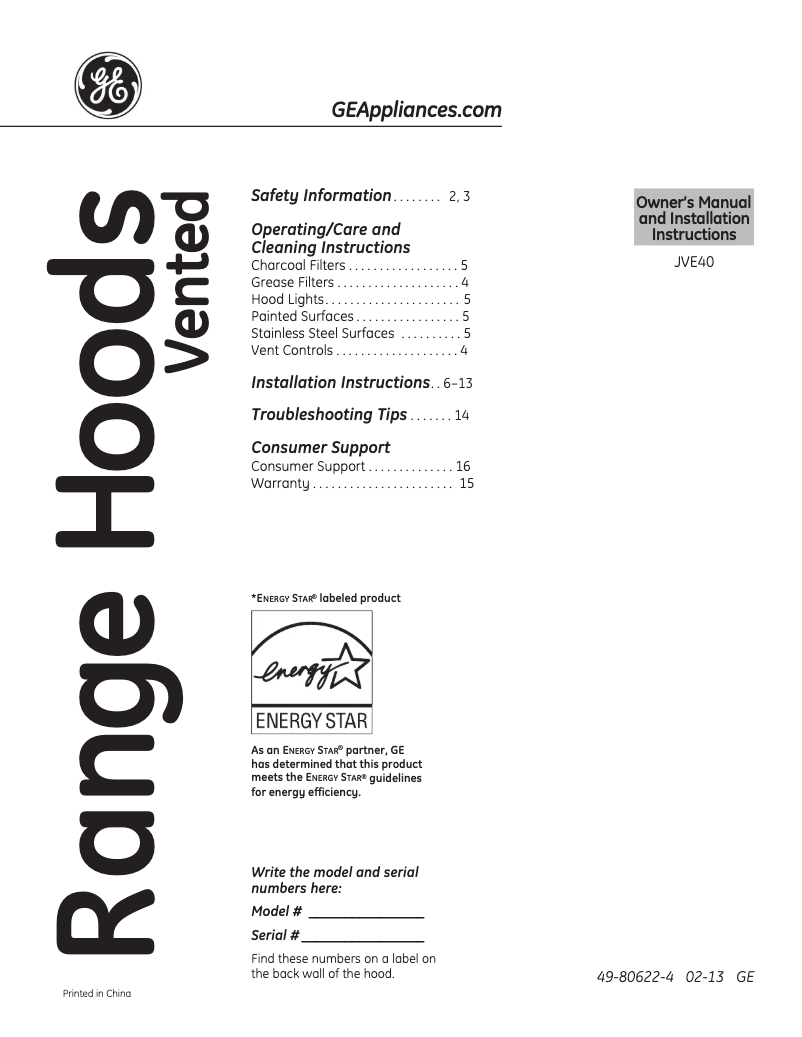 Imagen de la primera página del manual del dispositivo JVE40DTBB