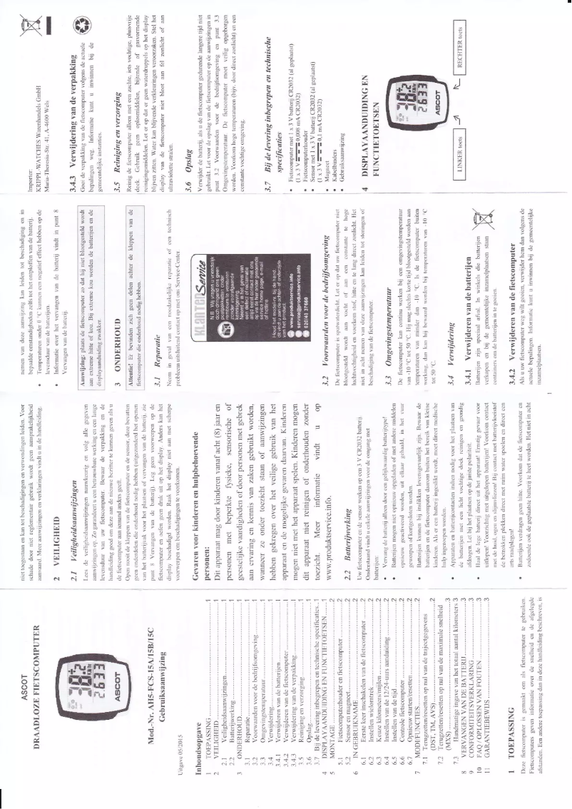 Página nº 1 - Manual de usuario Ascot AH5-FCS-15C