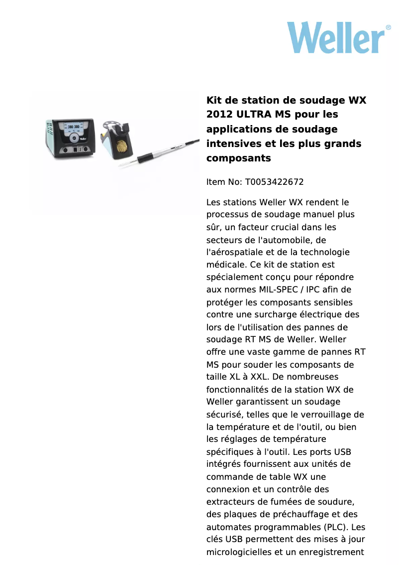 Imagen de la primera página del manual del dispositivo WX 2012